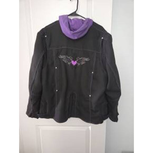 Women’s Moto Jacket Milwaukee Performance Black Purple - Picture 2 of 10